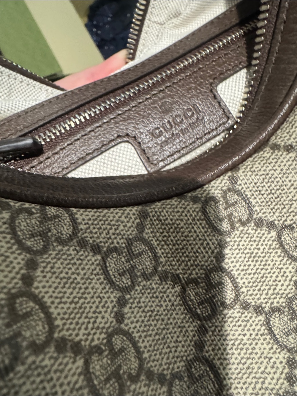 Gucci/Beige GG Supreme Shoulder Hobo Bag with Removable Striped Strap/NWT! - Picture 13 of 16